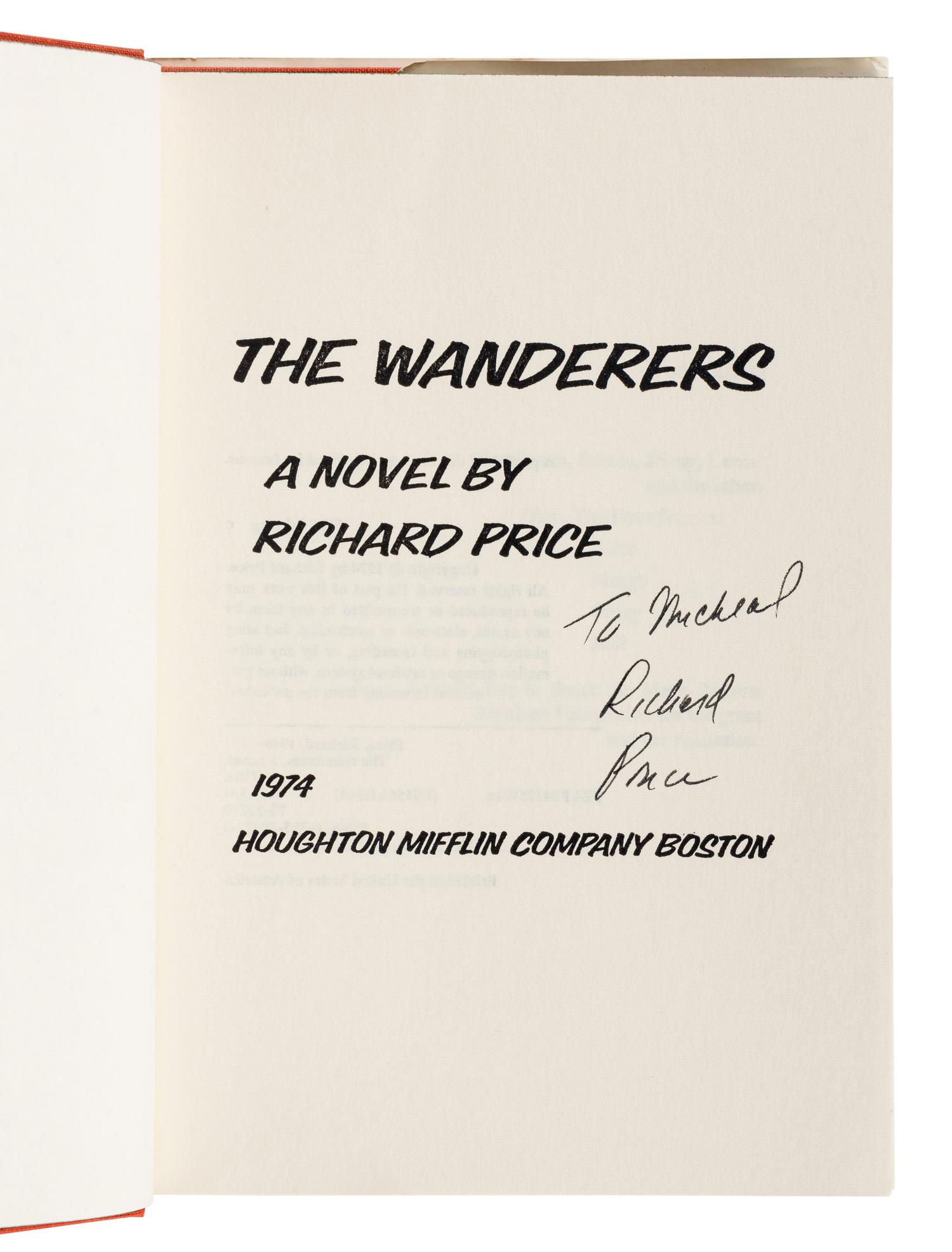 PRICE, Richard (b. 1949). A group of 5 works by Price, ALL FIRST EDITIONS, ALL SIGNED OR INSCRIBED, comprising: