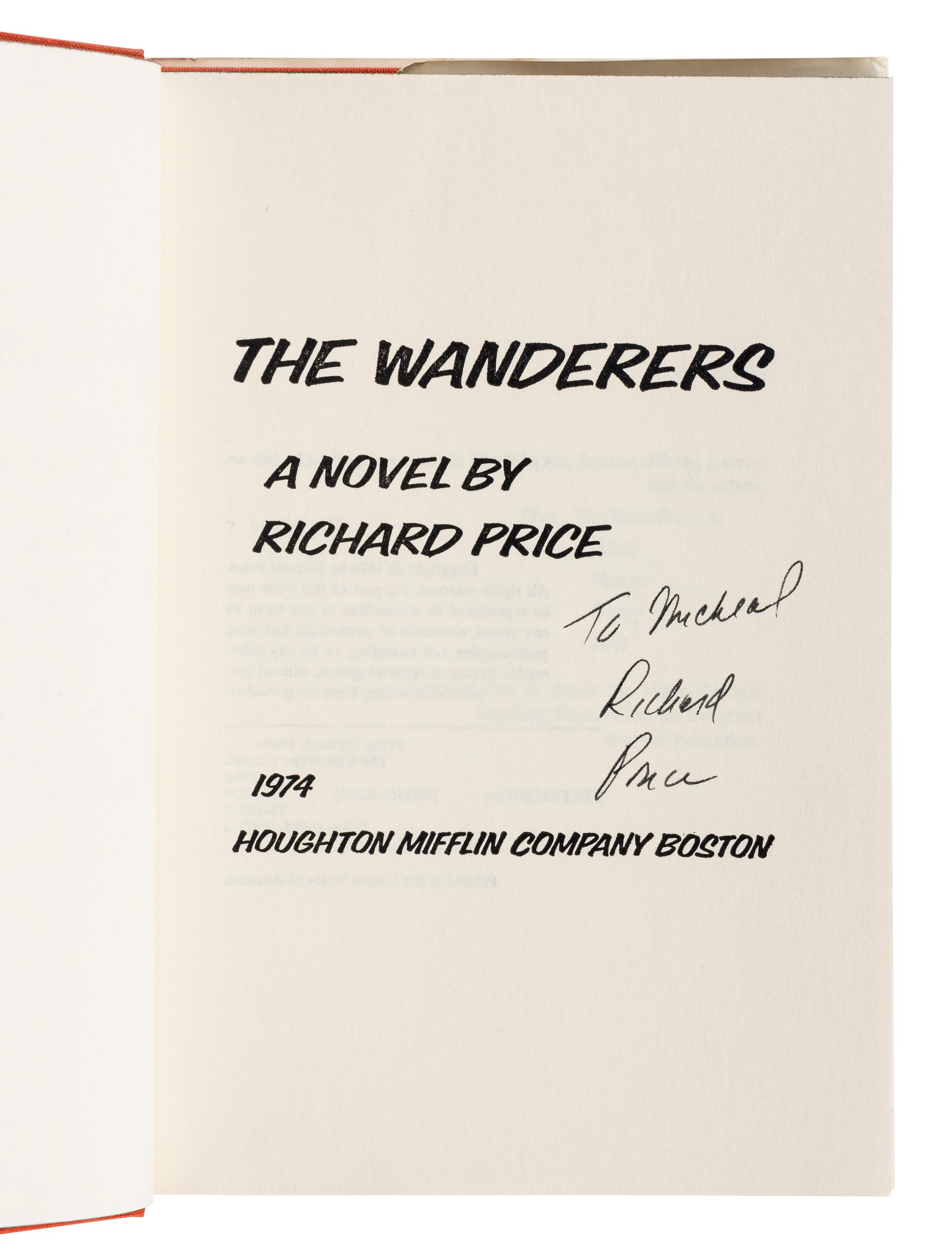 PRICE, Richard (b. 1949). A group of 5 works by Price, ALL FIRST EDITIONS, ALL SIGNED OR INSCRIBED, comprising: