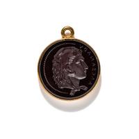 A Neoclassical Gold and Carnelian Pendant with a Portrait Head of Alexander the Great as Hercules