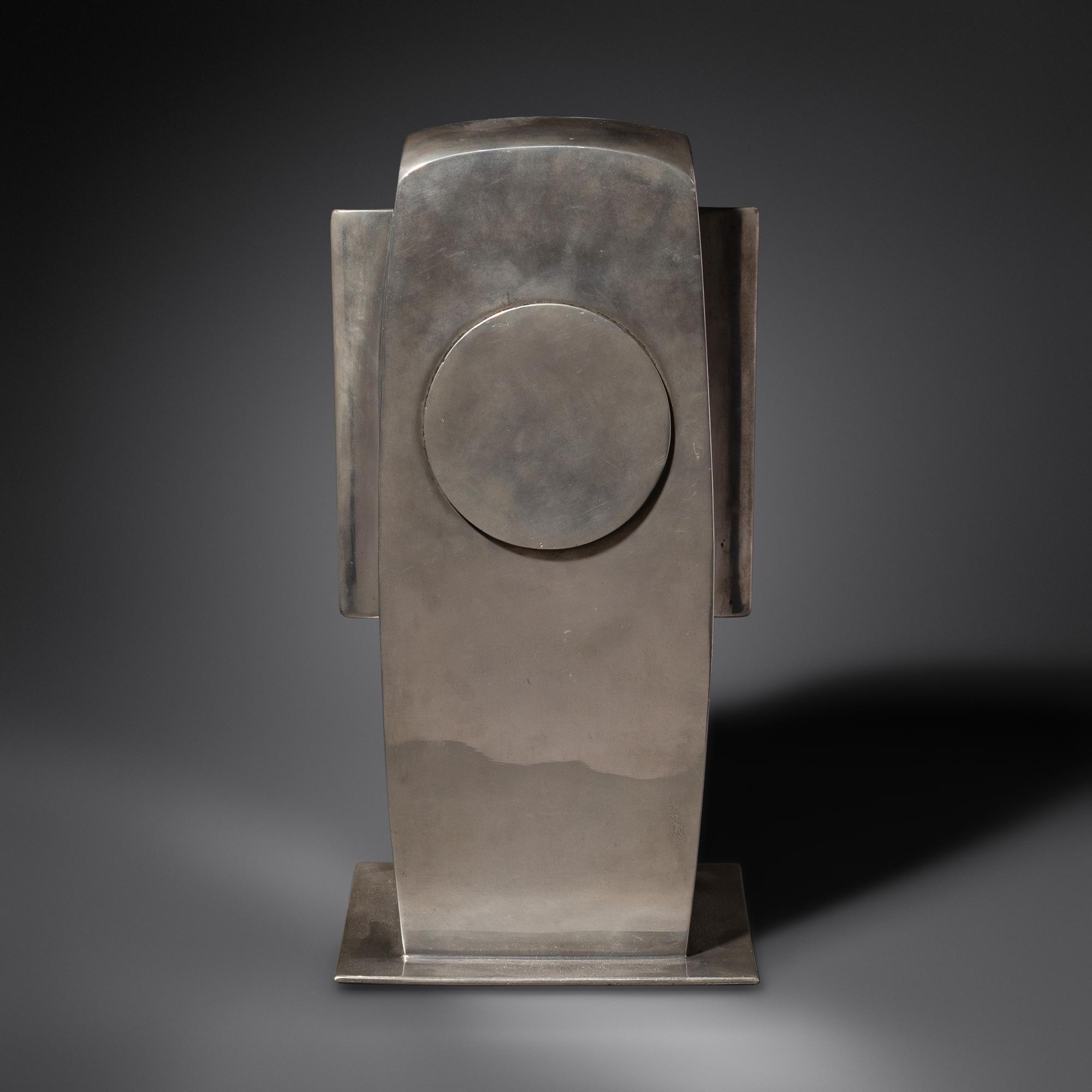 Important Tudric Pewter, Mother-of-Pearl and Copper Clock, c. 1905 Liberty & Co.
