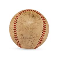 A 1941 Boston Red Sox Team Signed Autograph Baseball Featuring Jimmie Foxx and Ted Williams (Beckett Authentication Services Letter of Authenticity)