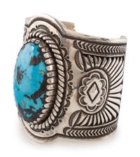 Heavy Sterling Silver and Turquoise Cuff Bracelet
