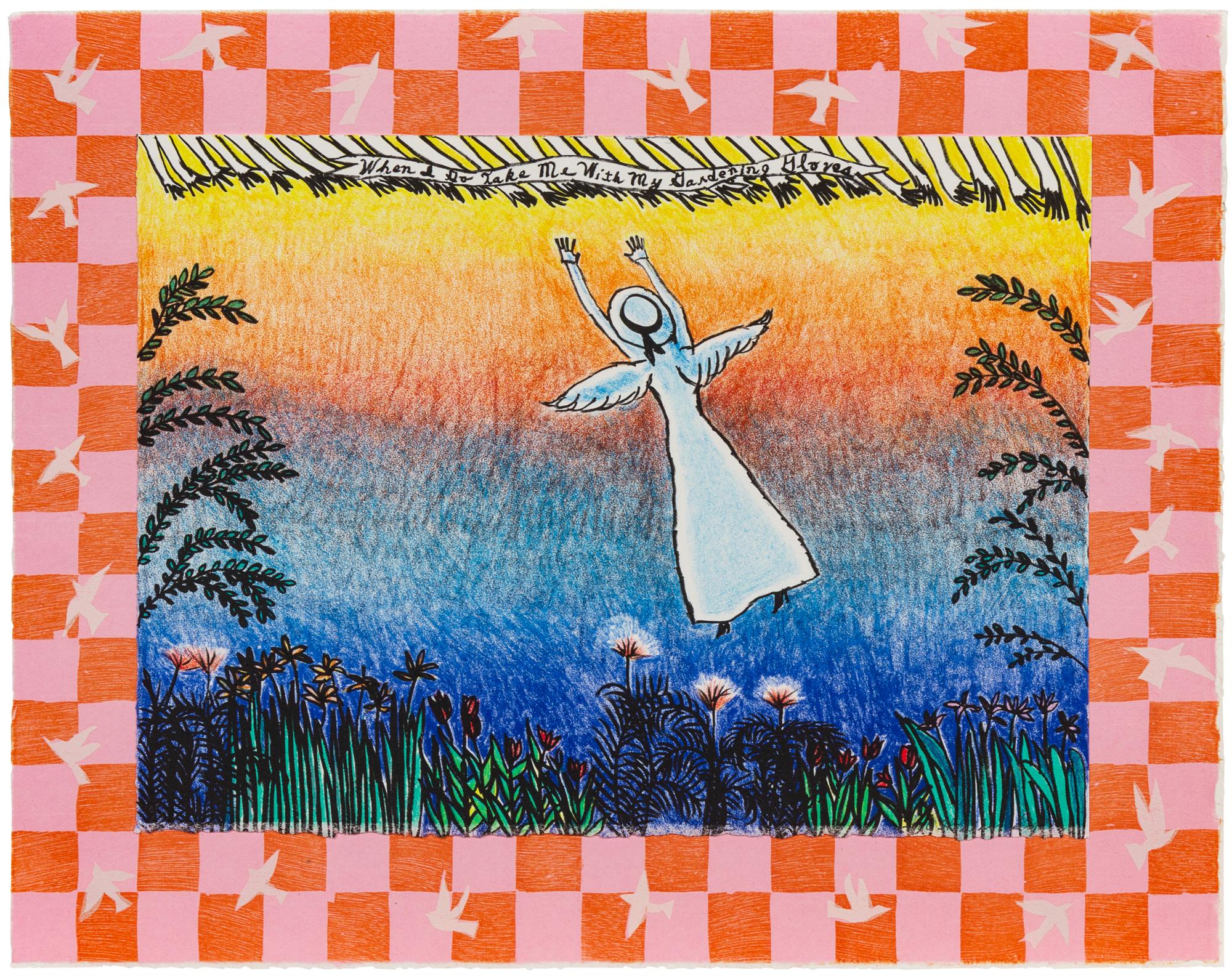 Hollis Sigler, (American, 1948-2001), When I Go Take Me With My Gardening Gloves from Suite for the Gods, 2000