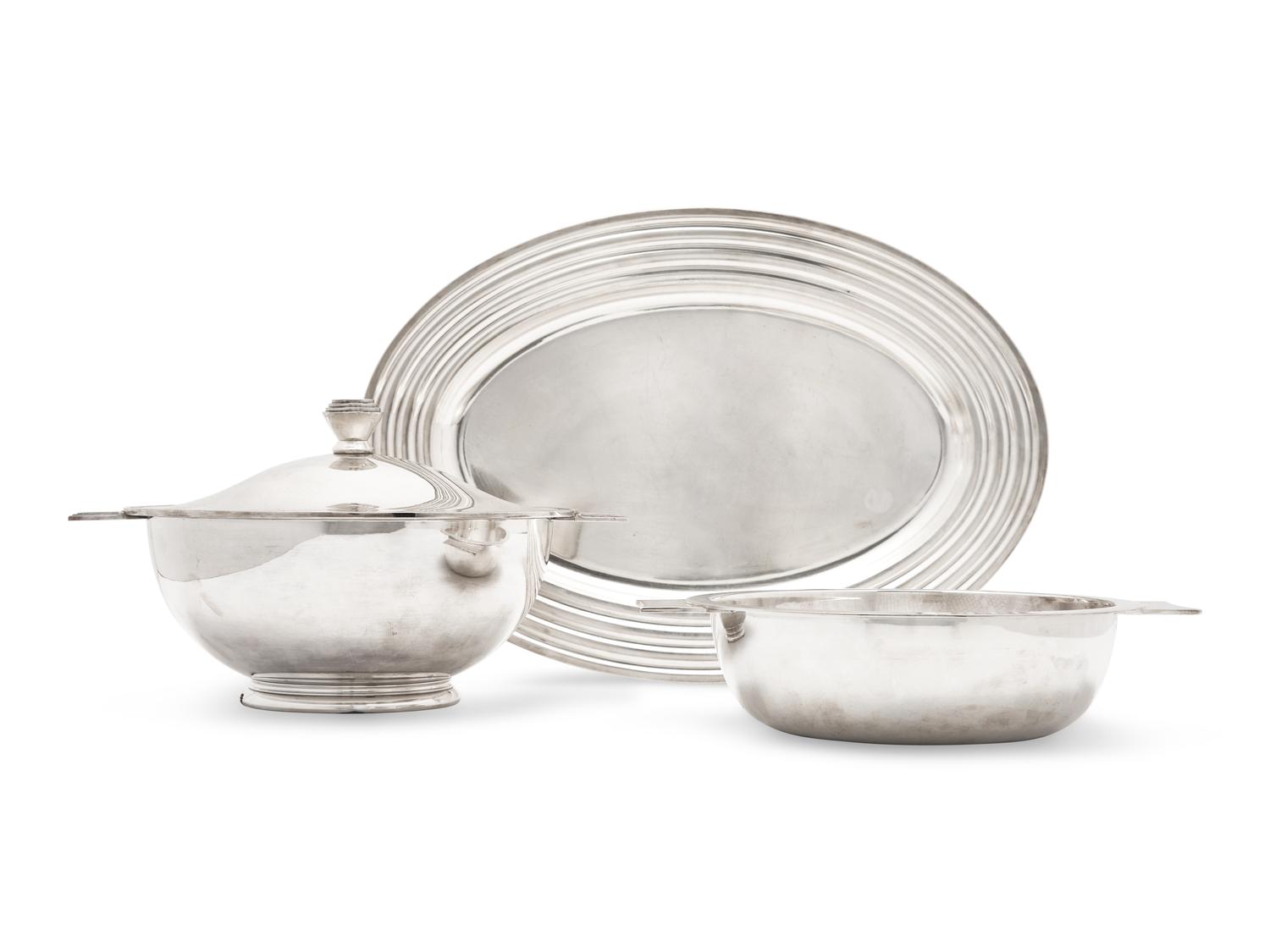 A Group of Christofle Silver Plate Servingwares