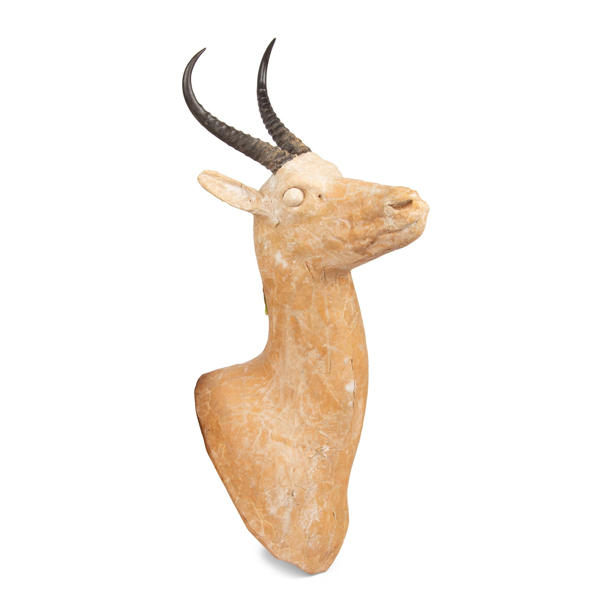 A Papier Mâché Antelope Shoulder Mount