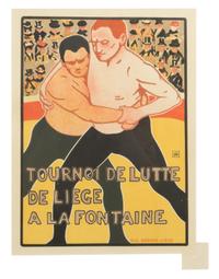 Armand Rassenfosse, (Belgian, 1862-1934), Tournoi de Lutte (plate 224 from Les maitres de l'affiche)