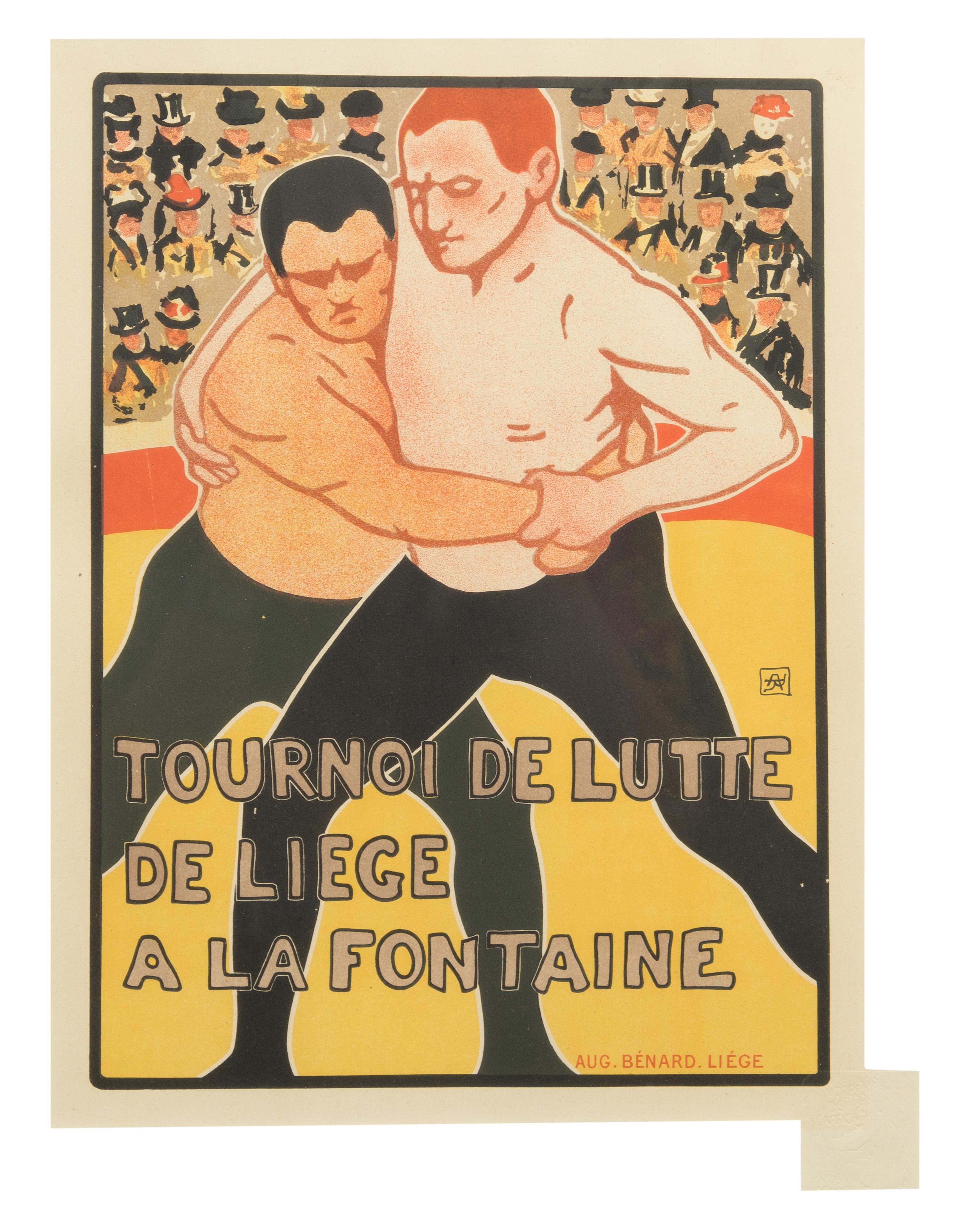 Armand Rassenfosse, (Belgian, 1862-1934), Tournoi de Lutte (plate 224 from Les maitres de l'affiche)