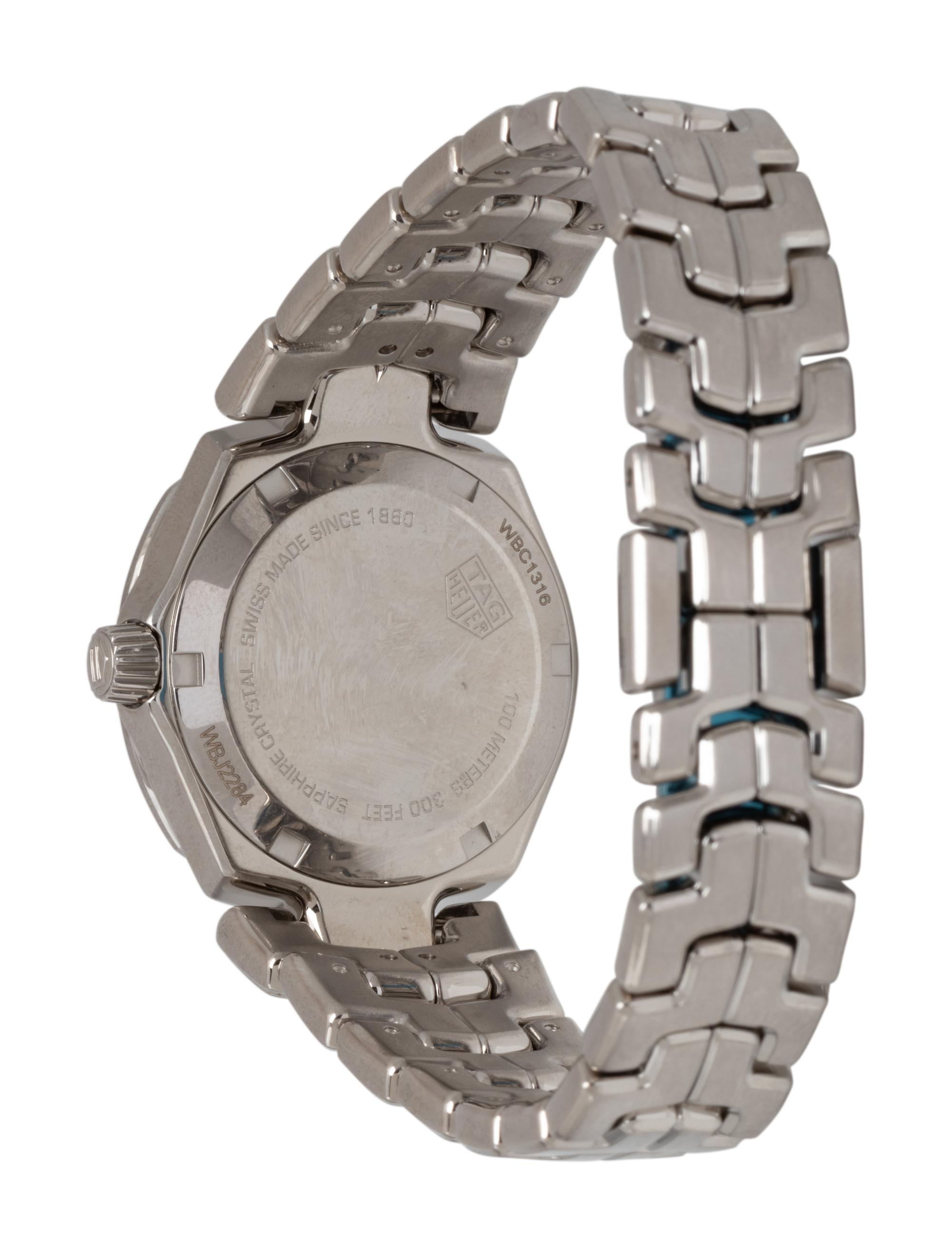 TAG HEUER, STAINLESS STEEL AND DIAMOND 'LINK' WATCH