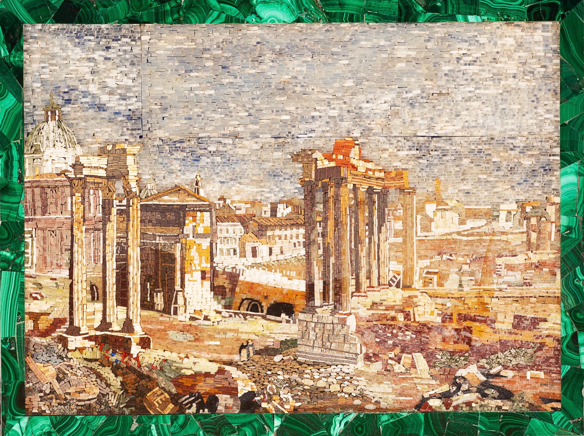 A Pair of Italian Micromosaic Panels Micromosaic: 8 5/8 x 11 5/8 inches.
