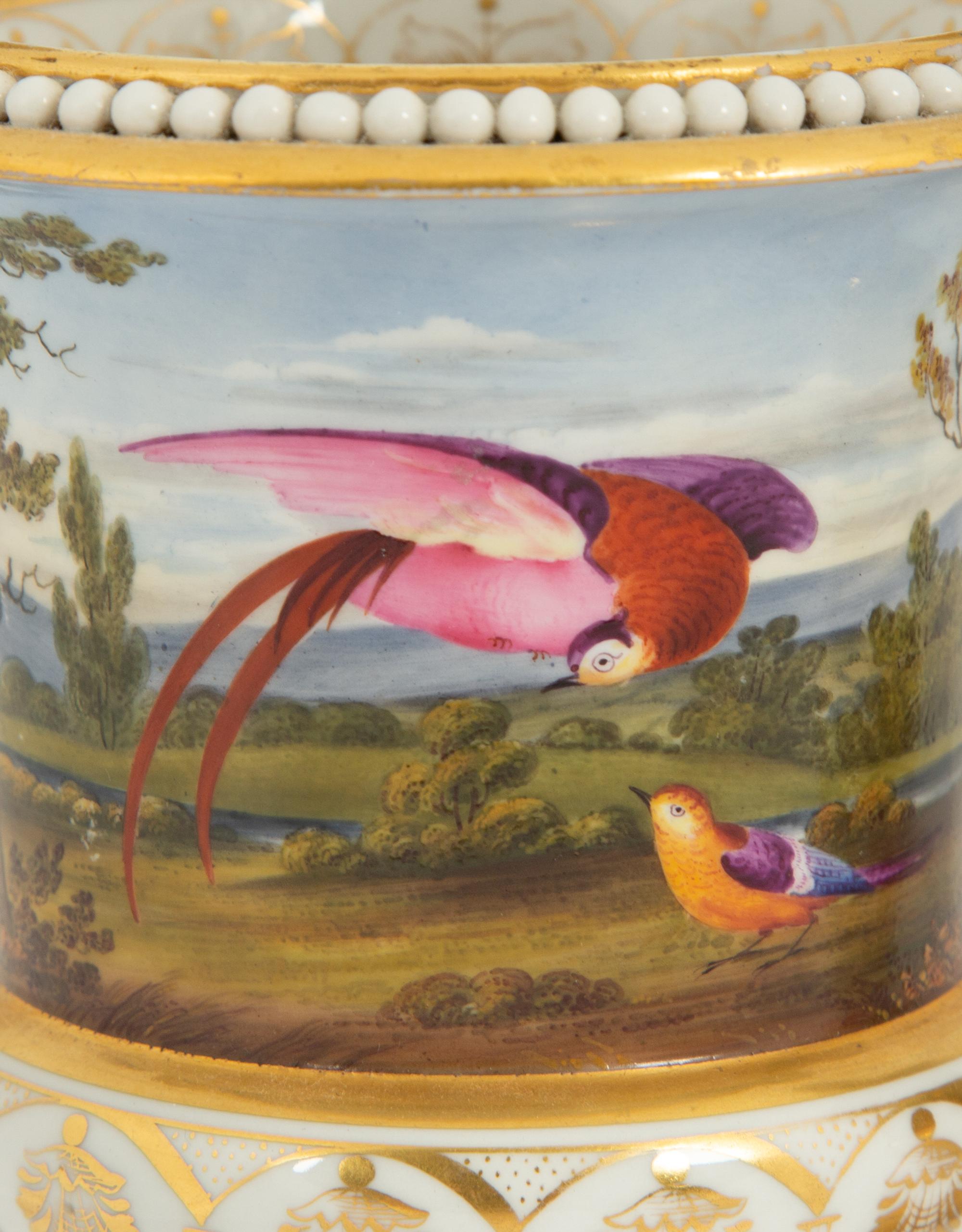 A Pair of English Porcelain Spill Vases