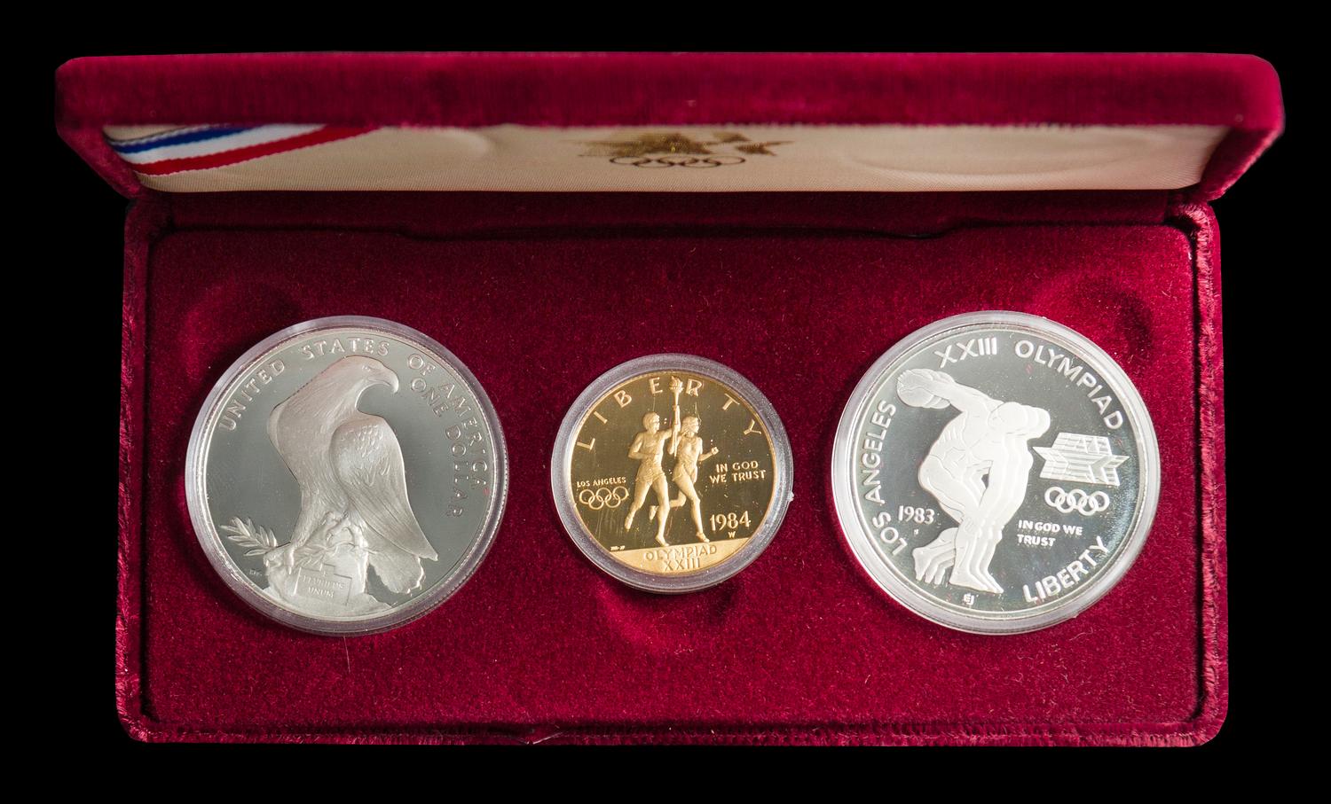 A United States 1984 Los Angeles Summer Olympics Three-Coin Proof Set