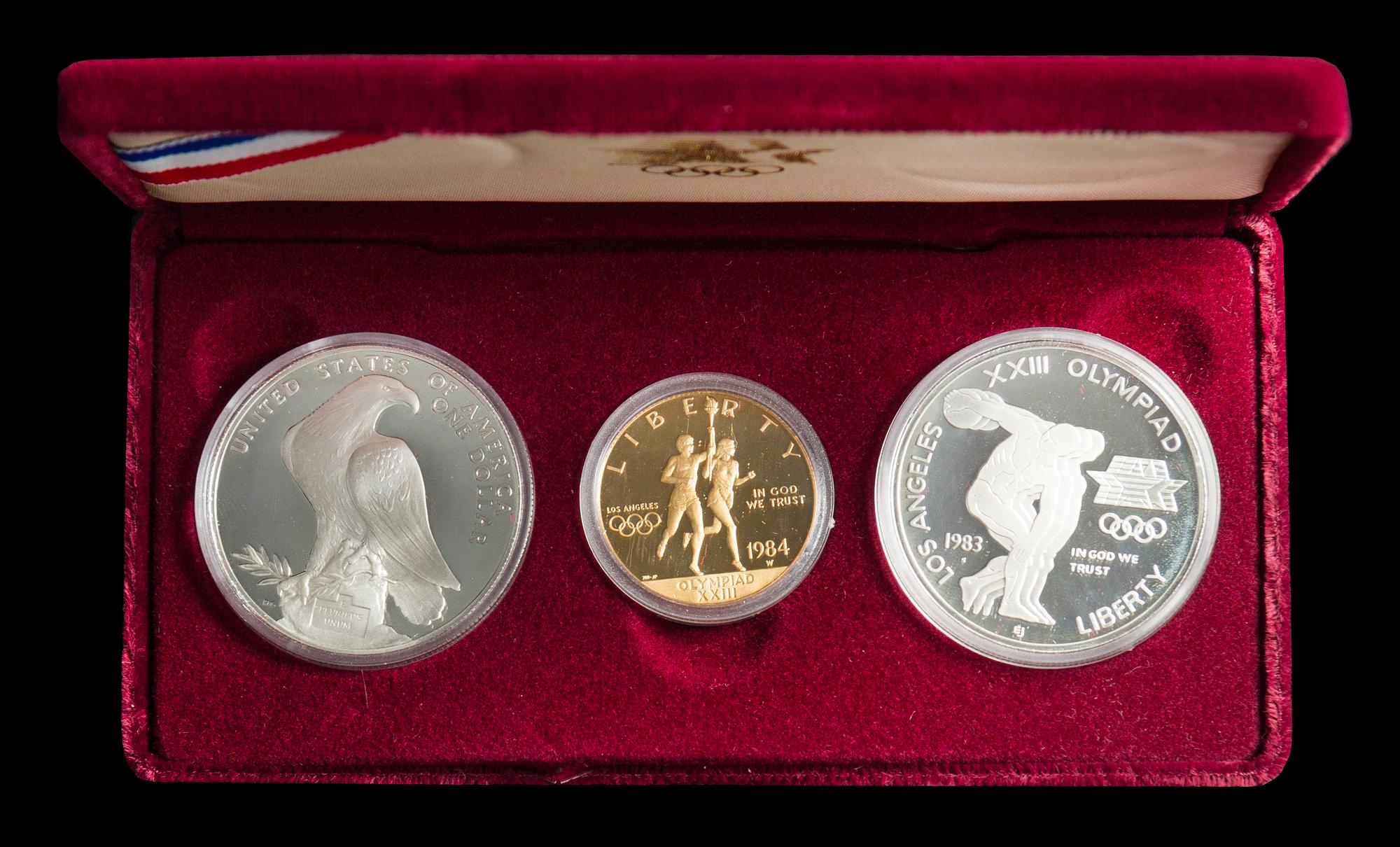 A United States 1984 Los Angeles Summer Olympics Three-Coin Proof Set