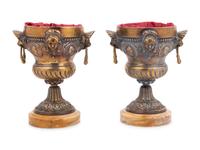 A Pair of Renaissance Revival Gilt Metal Handled Cups