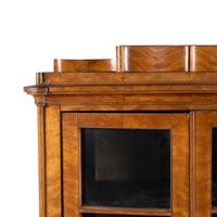 A Biedermeier Figured Birch Vitrine Cabinet