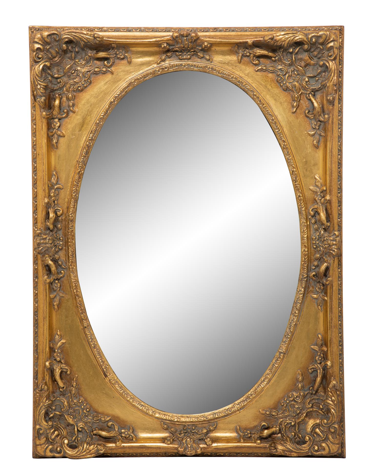 A Victorian Style Gilt Framed Mirror Height 44 x 31 3/4 inches. — 20TH CENTURY