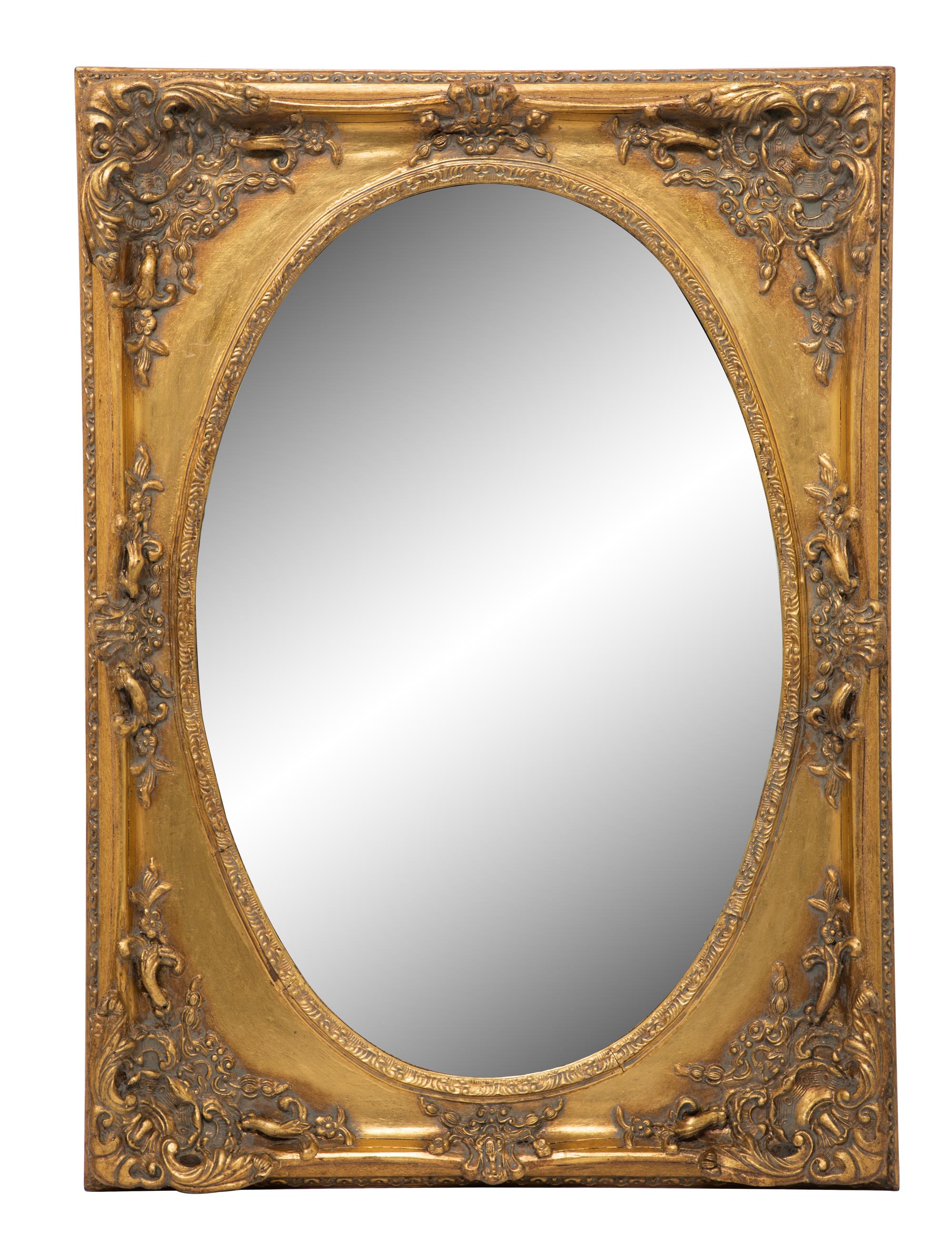 A Victorian Style Gilt Framed Mirror Height 44 x 31 3/4 inches. — 20TH CENTURY