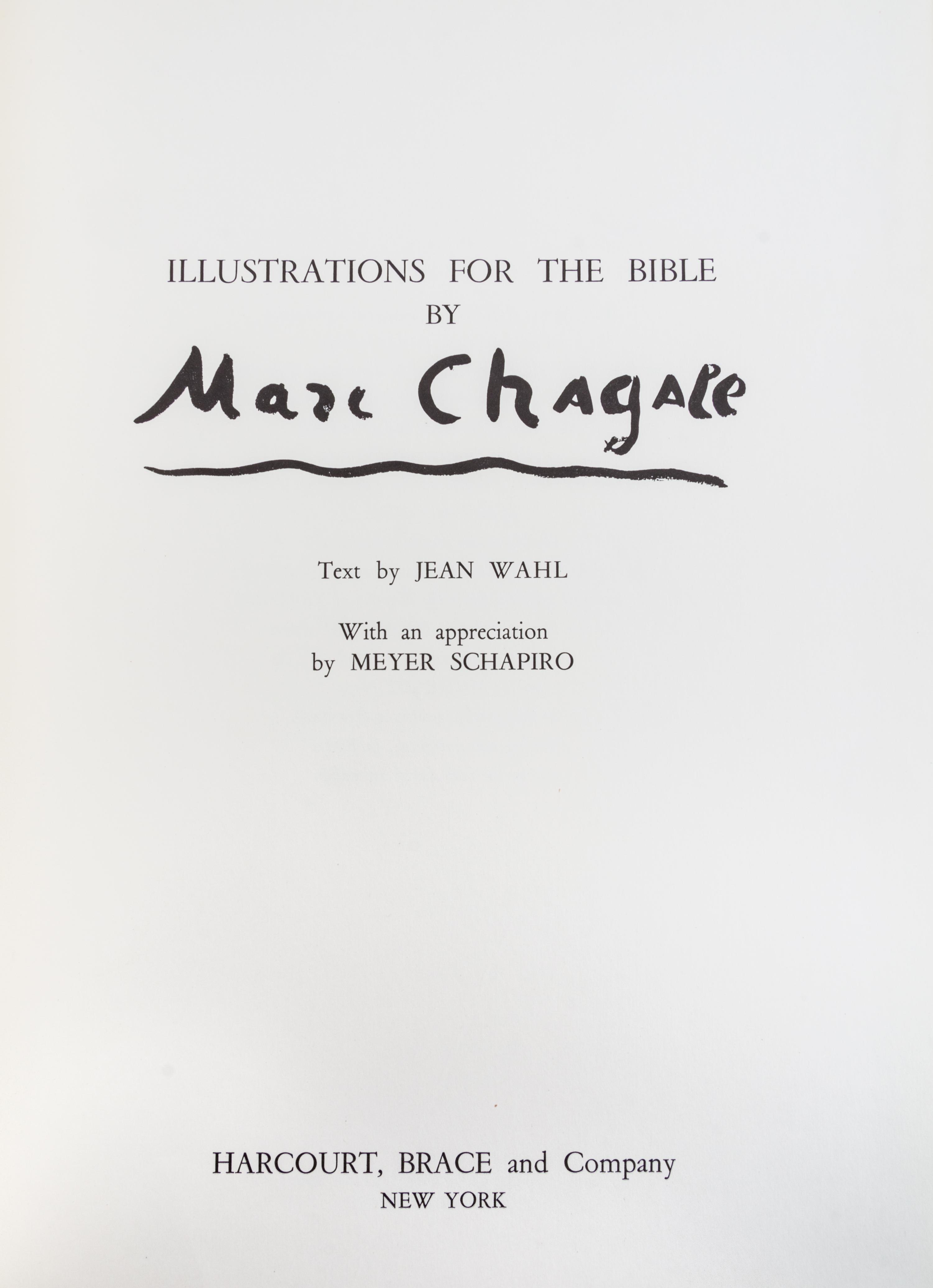 CHAGALL, MARC. llustrations for the Bible. New York, 1960.