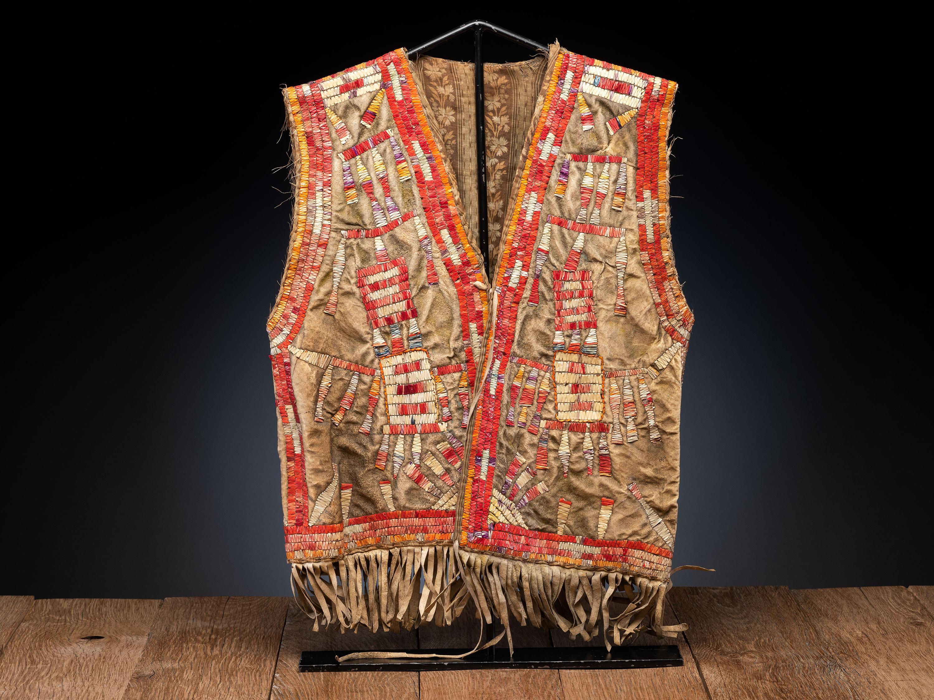 Fort Berthold Quilled Hide Vest