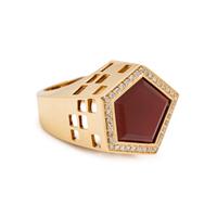 ANDY GOTZ, CARNELIAN AND DIAMOND RING