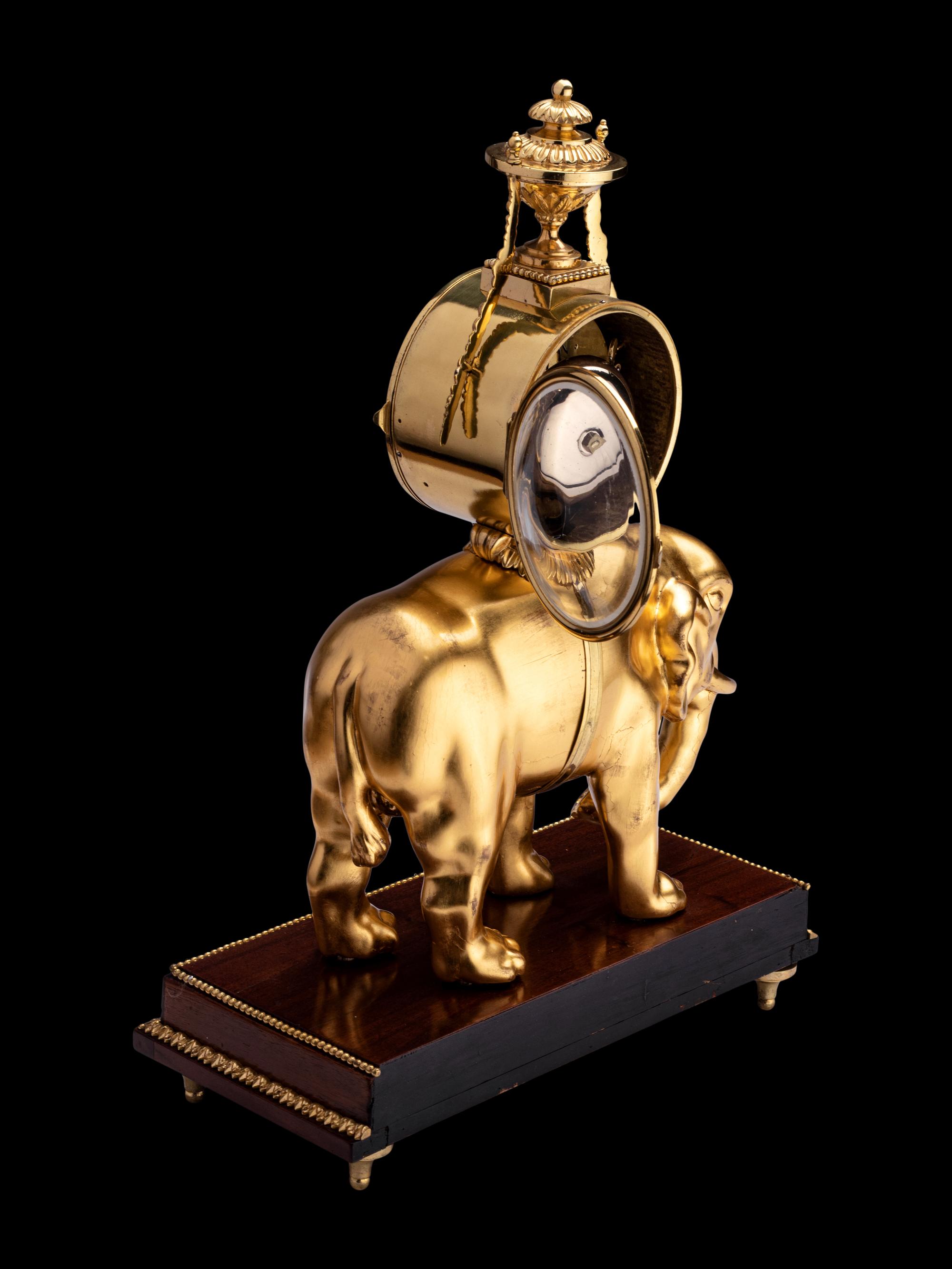 A French Gilt Bronze Elephant Clock, Jean-Antoine Lepine