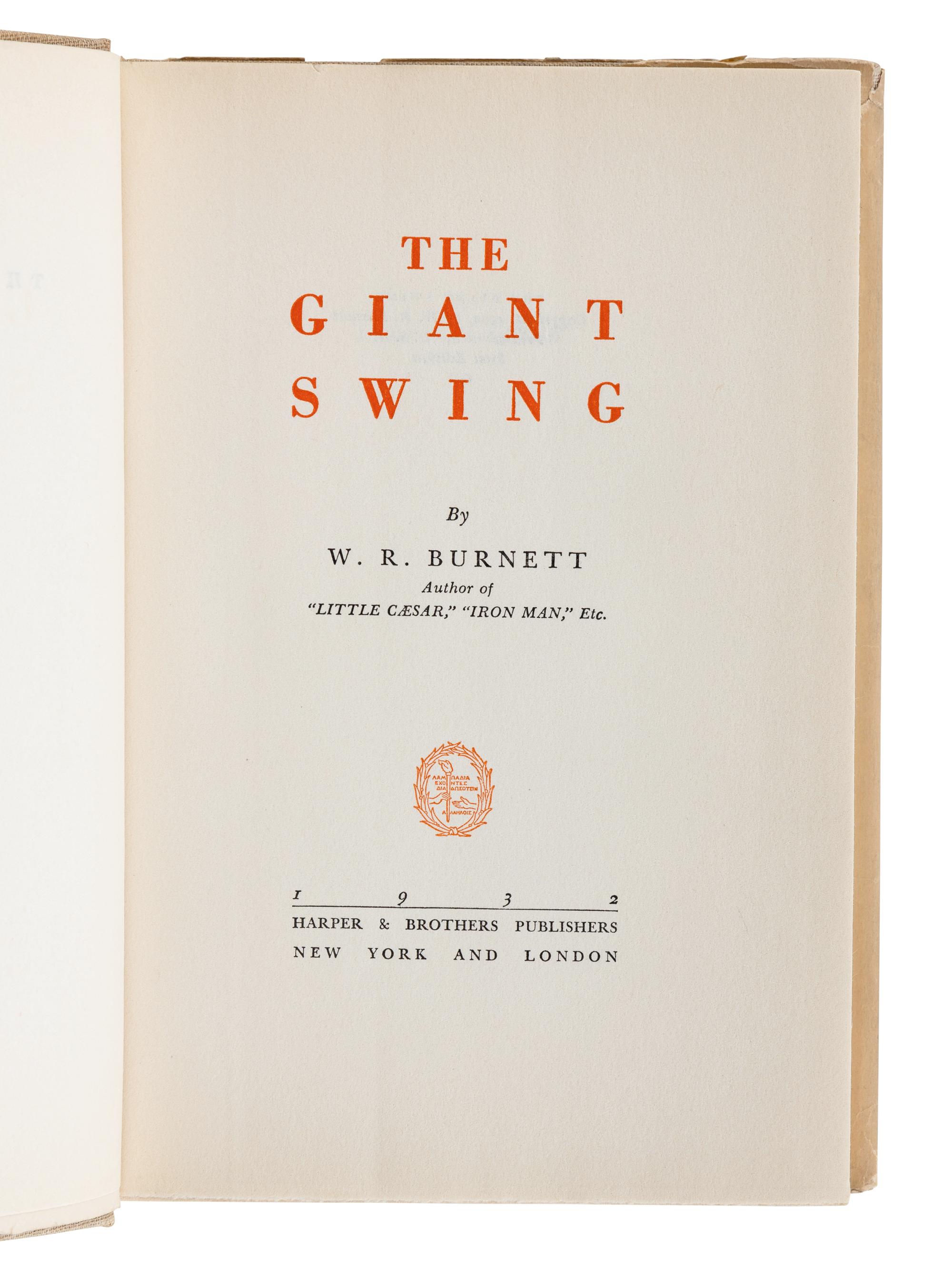 BURNETT, W. R. (1899-1982). The Quick Brown Fox . New York: Alfred A. Knopf, 1942. 8vo. Original cloth; publisher’s dust jacket. FIRST EDITION, BIBLIOGRAPHER ADRIAN GOLDSTONE’S COPY with his bookplate. A FINE ASSOCIATION.