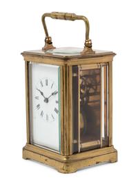 A French Brass Carriage Clock