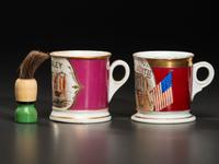 Two Butcher's Porcelain Occupational Shaving Mugs