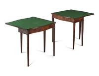 A Pair of George III Mahogany Games Tables
