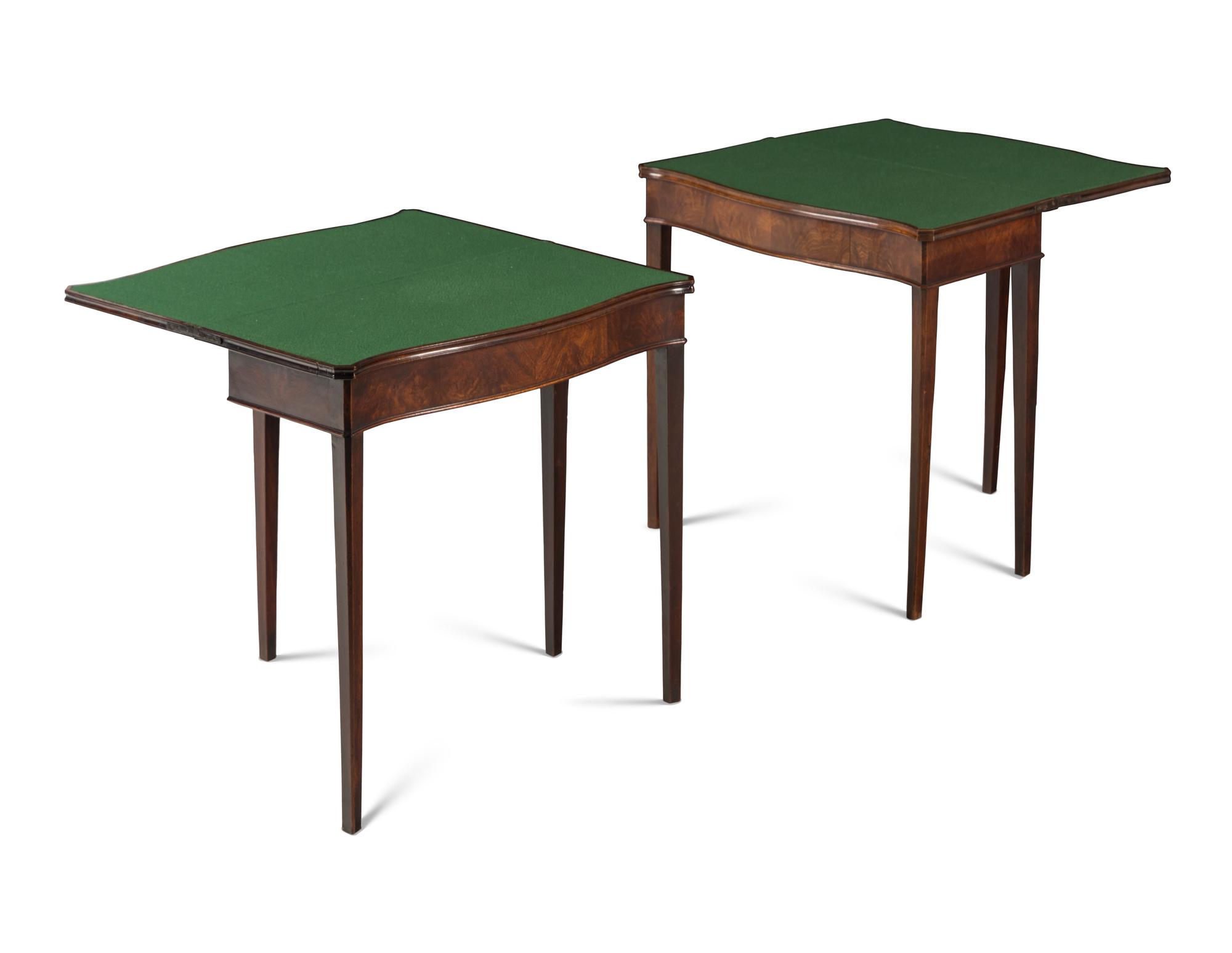 A Pair of George III Mahogany Games Tables