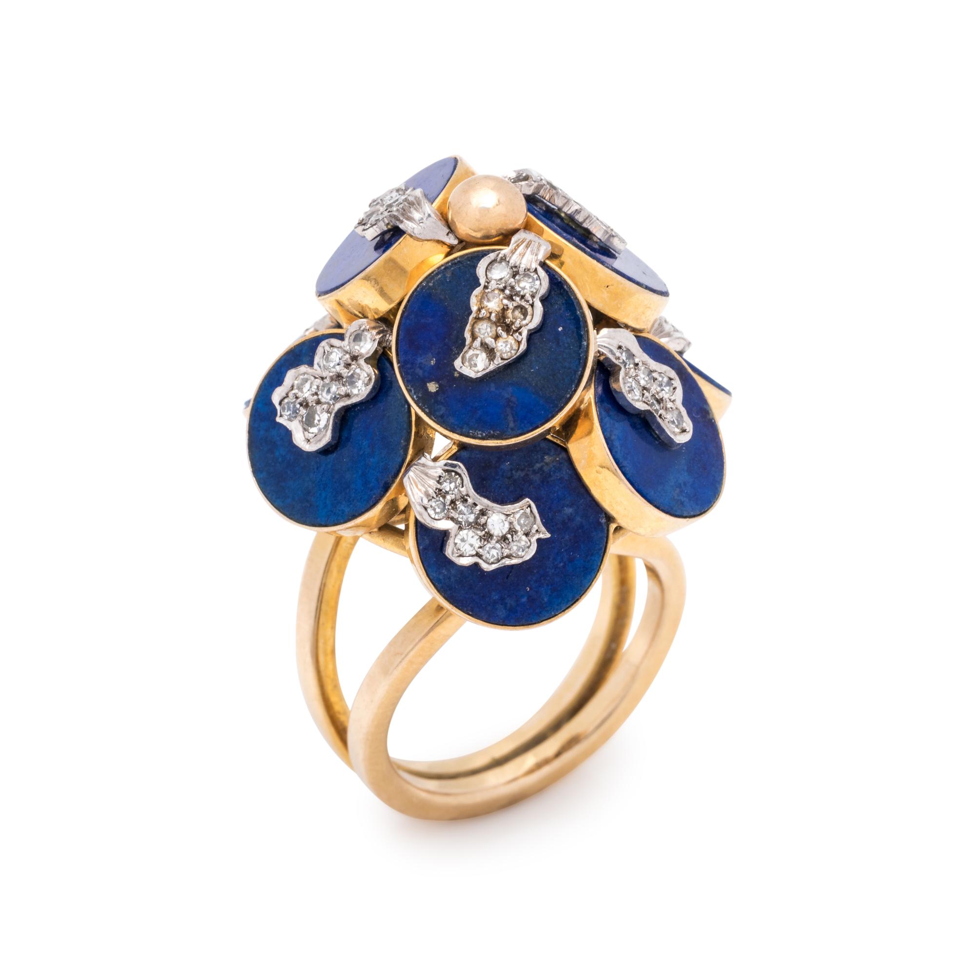 LAPIS LAZULI AND DIAMOND RING