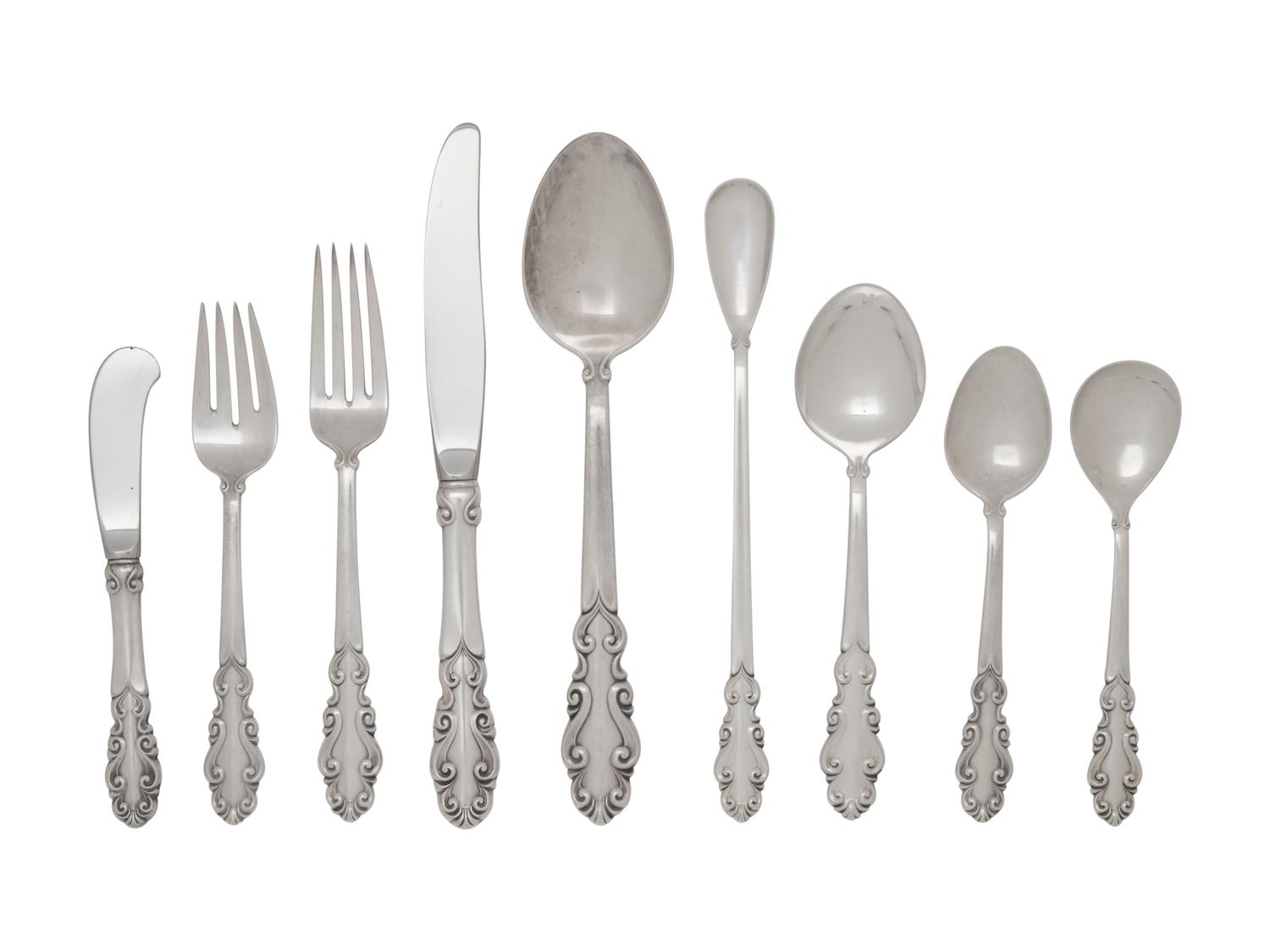 An American Silver Flatware Service