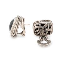 DAVID YURMAN, STERLING SILVER, ONYX AND DIAMOND 'ALBION' SET