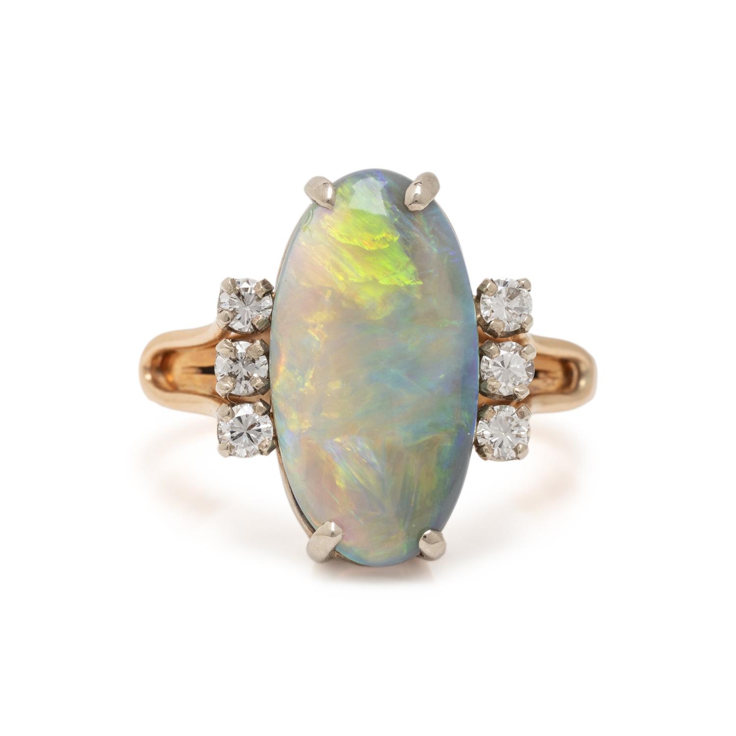 OPAL AND DIAMOND RING