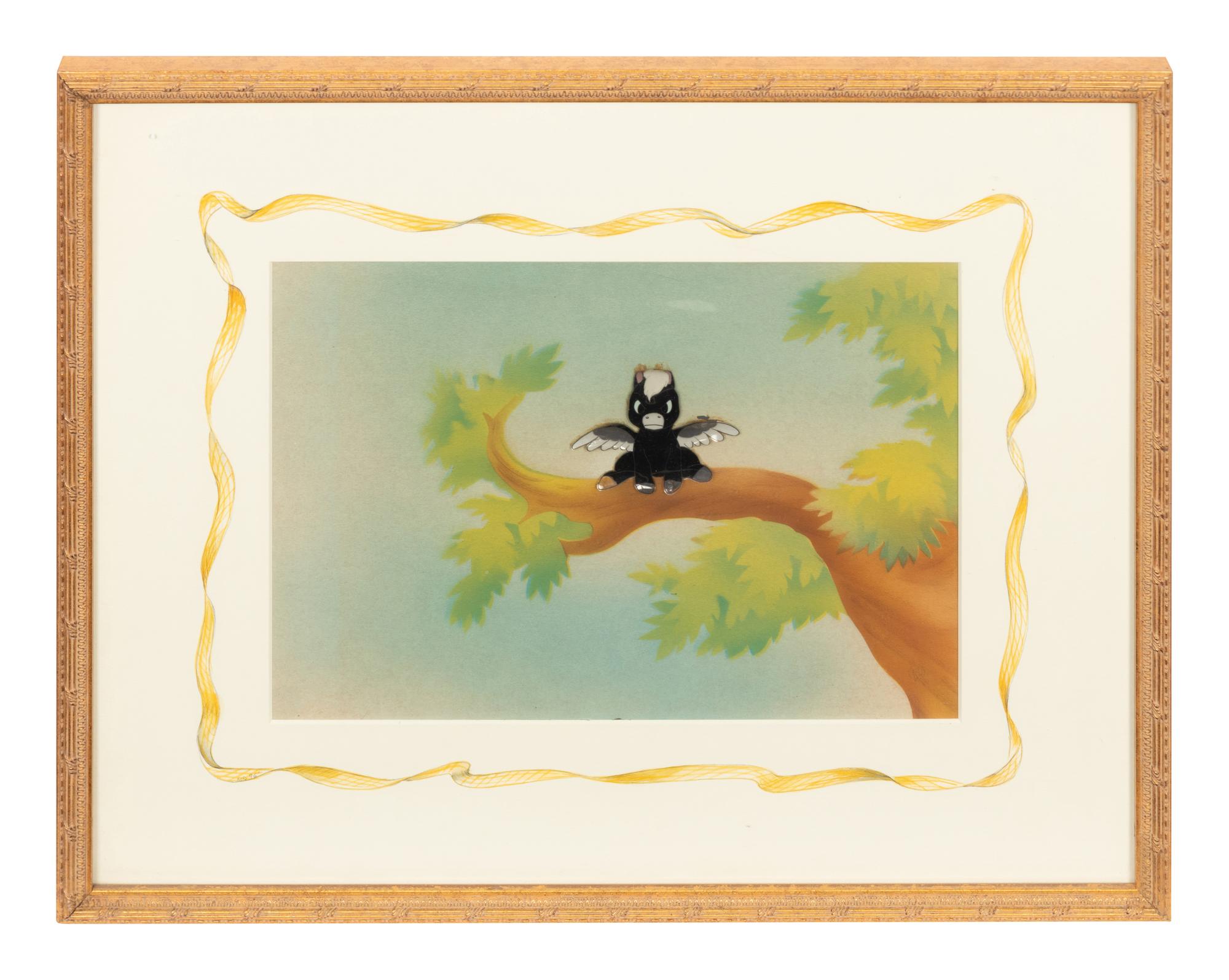 Peter Pegasus animation cel with painted background