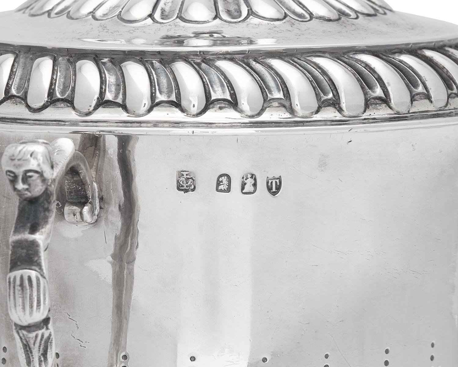 A Charles II Style Britannia Silver Covered Porringer