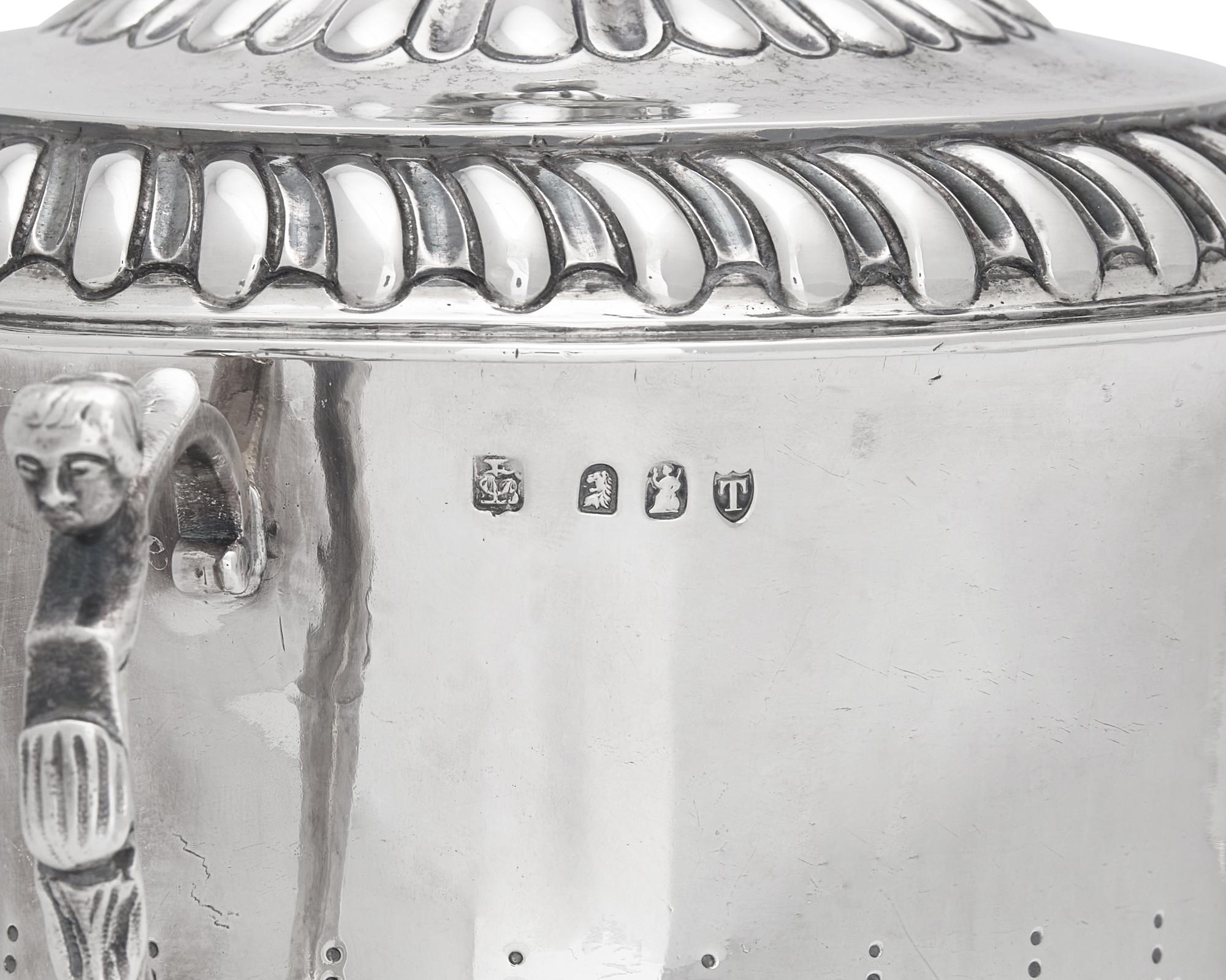 A Charles II Style Britannia Silver Covered Porringer