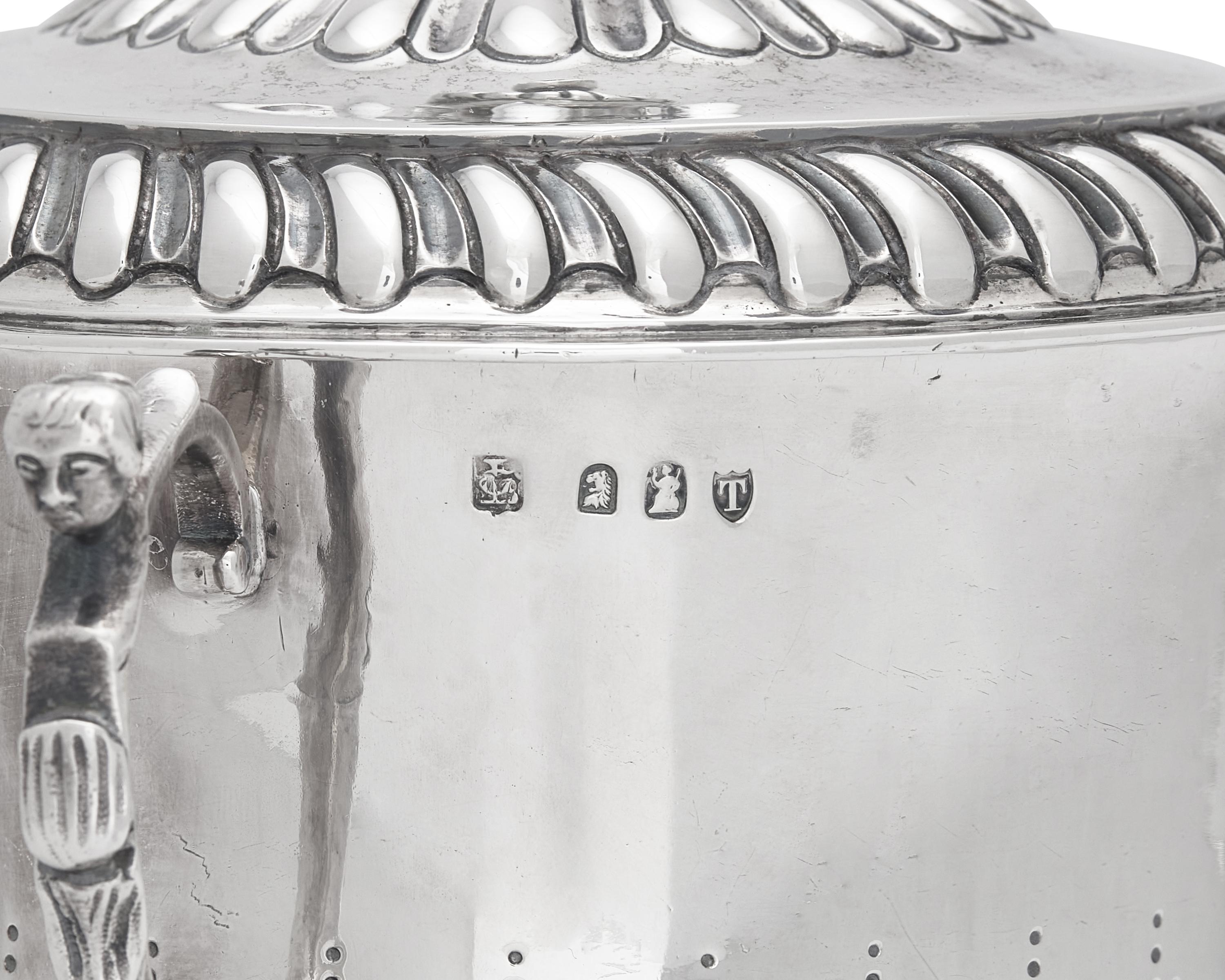 A Charles II Style Britannia Silver Covered Porringer