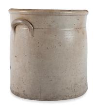 An Ohio Cobalt Script-Painted Three Gallon Stoneware Crock