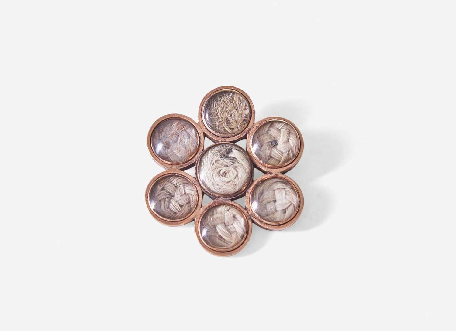 A Georgian hairwork mourning brooch, England, circa 1760