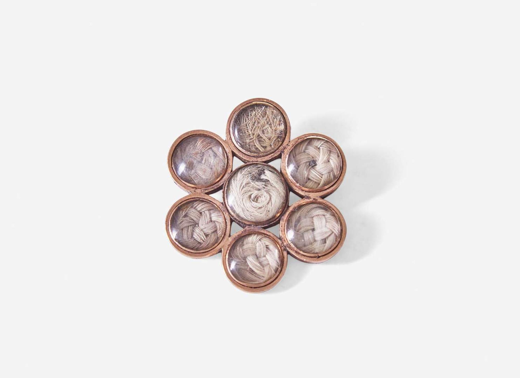 A Georgian hairwork mourning brooch, England, circa 1760