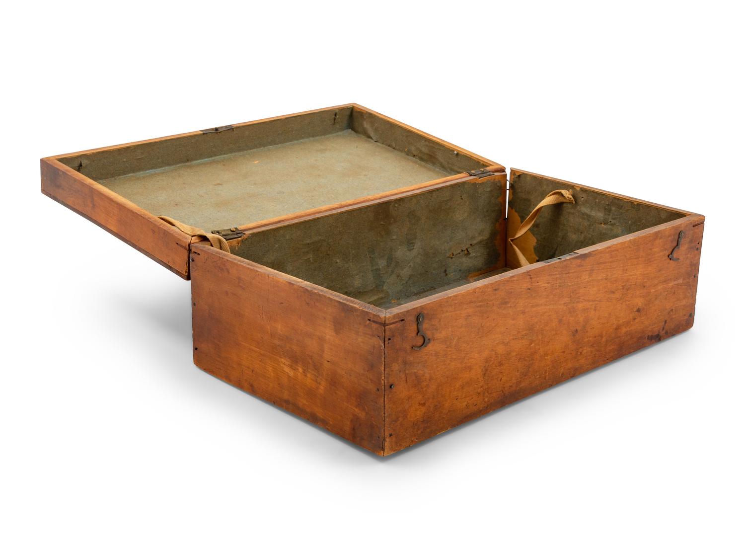 A Floral Painted Pine Document Box