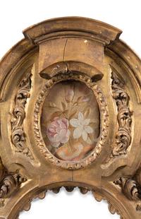 A Continental Giltwood and Aubusson Tapestry-Inset Transom