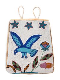 Plateau Beaded Flat Bag, with Eagle