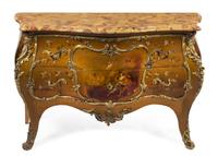 A Louis XV Style Gilt Bronze Mounted Vernis Martin Commode Height 36 1/2 x width 55 x depth 22 inches. — 19TH CENTURY