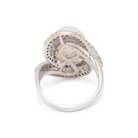 CULTURED PEARL AND DIAMOND RING