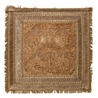 A Continental Metallic Thread Embroidered Panel