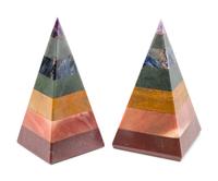 A Pair of Italian Grand Tour Style Hardstone and Semiprecious Stone Pyramids