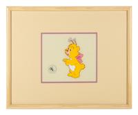 Production cel from the 1985 Walt Disney television series, "The Wuzzles" depicting Butterbear.