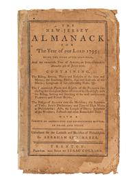 [ALMANACS - TRENTON]. SHOEMAKER, Abraham (1753-1818). The New-Jersey and Pennsylvania Almanac, for the Year 1795 . Trenton: Printed and sold by Isaac Collins, [1794].
