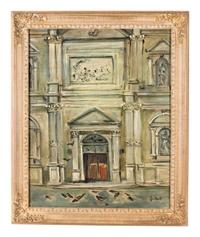 Building Facade with Pigeons